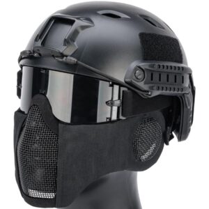 Airsoft maska sa zaštitom za uši - crna